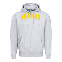 Heather Grey Michigan - Throwback Design - Classic , best gift, costume, halloween, Zipper Hoodie - maiPhamDesign