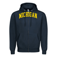 Navy Michigan - Throwback Design - Classic , best gift, costume, halloween, Zipper Hoodie - maiPhamDesign