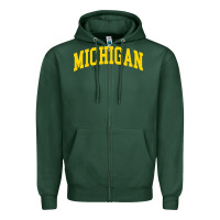 Sports Green Michigan - Throwback Design - Classic , best gift, costume, halloween, Zipper Hoodie - maiPhamDesign