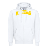 White Michigan - Throwback Design - Classic , best gift, costume, halloween, Zipper Hoodie - maiPhamDesign