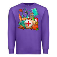 Purple nurse  and fall Premium Sweatshirt - AdoDesignShop
