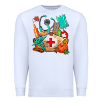 White nurse  and fall Premium Sweatshirt - AdoDesignShop