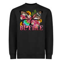 Black be free with butterfly and cactus flowers Heavyweight Sweatshirt - Artiststas