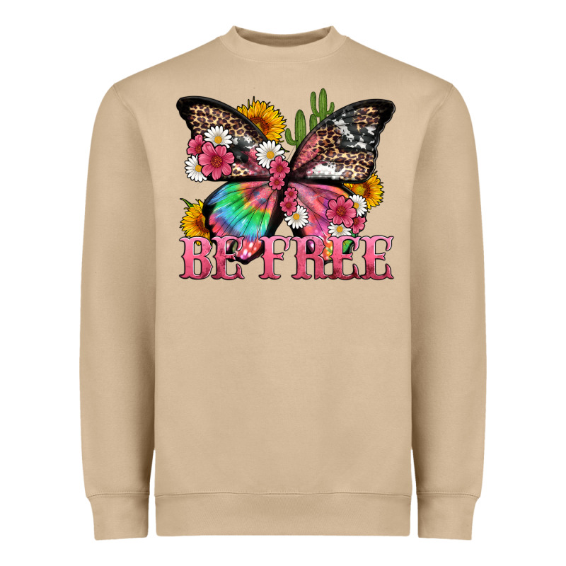 Be Free With Butterfly And Cactus Flowers Heavyweight Sweatshirt by Artiststas | Teevron