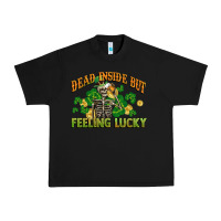 Black Dead inside but feeling lucky St. Patrick's Day Urban Heavy Tee - CowGirlArtShop