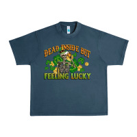 Midnight Navy Dead inside but feeling lucky St. Patrick's Day Urban Heavy Tee - CowGirlArtShop