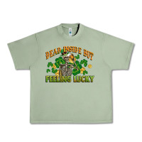 Oil Green Dead inside but feeling lucky St. Patrick's Day Urban Heavy Tee - CowGirlArtShop