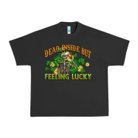 Pigment Black Dead inside but feeling lucky St. Patrick's Day Urban Heavy Tee - CowGirlArtShop