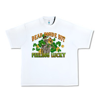 White Dead inside but feeling lucky St. Patrick's Day Urban Heavy Tee - CowGirlArtShop