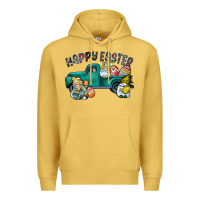 Antique Gold Happy Easter truck Premium Hoodie - CowhideDigitalArt