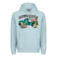 Blue Mist Happy Easter truck Premium Hoodie - CowhideDigitalArt