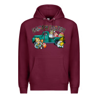 Burgundy Happy Easter truck Premium Hoodie - CowhideDigitalArt