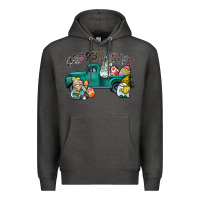 Charcoal Heather Happy Easter truck Premium Hoodie - CowhideDigitalArt