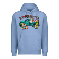Colony Blue Happy Easter truck Premium Hoodie - CowhideDigitalArt