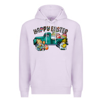Lilac Happy Easter truck Premium Hoodie - CowhideDigitalArt