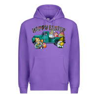 Purple Happy Easter truck Premium Hoodie - CowhideDigitalArt