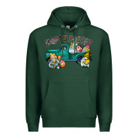 Sports Green Happy Easter truck Premium Hoodie - CowhideDigitalArt