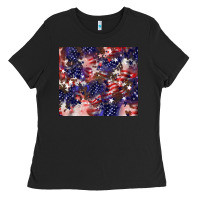 Black American flag sparkly  tumbler Ladies Tee - HowdyJamesFarm