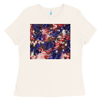 Bone American flag sparkly  tumbler Ladies Tee - HowdyJamesFarm