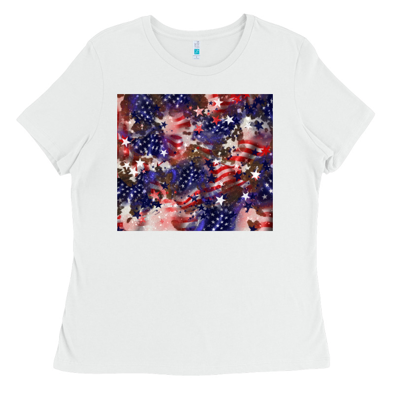 American Flag Sparkly  Tumbler Ladies Tee by HowdyJamesFarm | Teevron