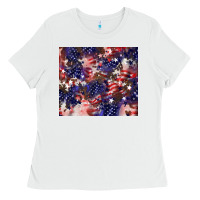 White American flag sparkly  tumbler Ladies Tee - HowdyJamesFarm