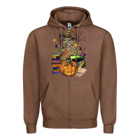 Chestnut halloween owl Zipper Hoodie - BarkalooDesign