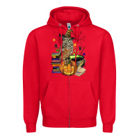 Red halloween owl Zipper Hoodie - BarkalooDesign