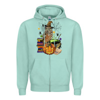 Seafoam halloween owl Zipper Hoodie - BarkalooDesign