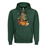Sports Green halloween owl Zipper Hoodie - BarkalooDesign