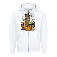 White halloween owl Zipper Hoodie - BarkalooDesign