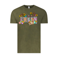Vintage Olive He is risen Easter  Easter Day Vintage Tee - CowGirlArtShop