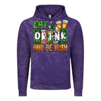 Cloud Purple St. Patrick's Eat drink and be Irish Vintage Hoodie - OliviaCreatesArt