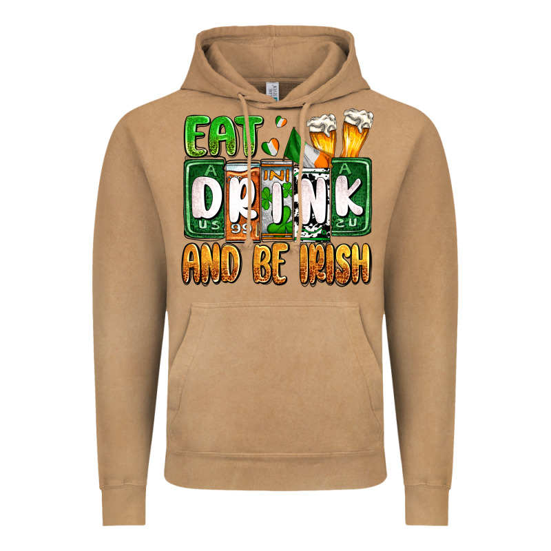 St. Patrick's Eat Drink And Be Irish Vintage Hoodie by OliviaCreatesArt | Teevron