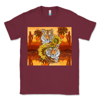 Burgundy tigers with scratches Classic Tee - TumblerDesignByShophia