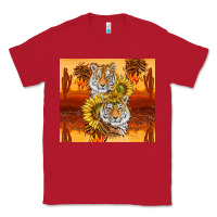 Red tigers with scratches Classic Tee - TumblerDesignByShophia