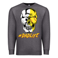 Charcoal Heather Dad life Sugar Skull for Soccer Softball Halloween Costume Premium Sweatshirt - maiPhamDesign