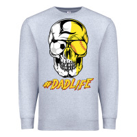 Heather Grey Dad life Sugar Skull for Soccer Softball Halloween Costume Premium Sweatshirt - maiPhamDesign