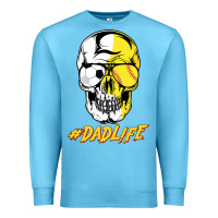 Ocean Blue Dad life Sugar Skull for Soccer Softball Halloween Costume Premium Sweatshirt - maiPhamDesign