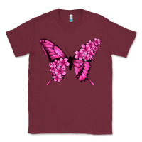 Burgundy floral pink butterfly Classic Tee - Jasminsmagicworld