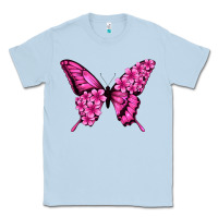 Dusty Blue floral pink butterfly Classic Tee - Jasminsmagicworld