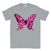 Heather Grey floral pink butterfly Classic Tee - Jasminsmagicworld