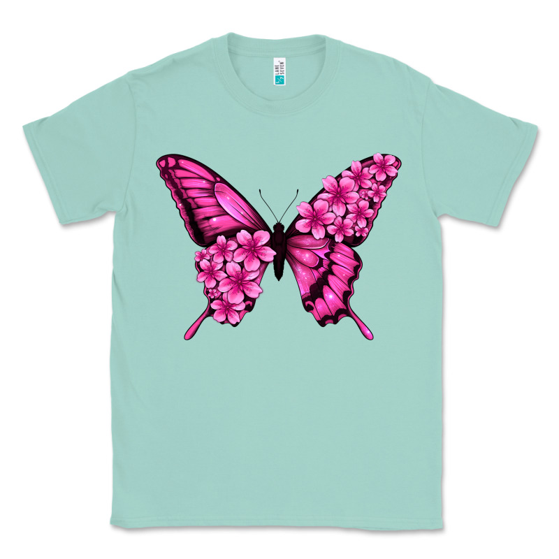 Floral Pink Butterfly Classic Tee by Jasminsmagicworld | Teevron