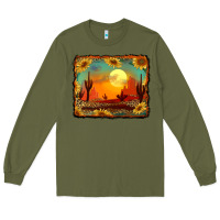 Army Green western desert sunset background Long Sleeve Tee - RanaPortraitStore