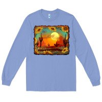 Colony Blue western desert sunset background Long Sleeve Tee - RanaPortraitStore
