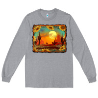 Heather Grey western desert sunset background Long Sleeve Tee - RanaPortraitStore