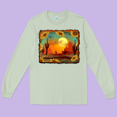 Western Desert Sunset Background Long Sleeve Tee Designed By Ranaportraitstore