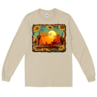 Mushroom western desert sunset background Long Sleeve Tee - RanaPortraitStore