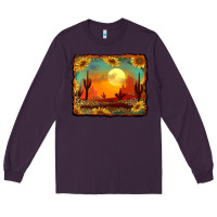 Plum western desert sunset background Long Sleeve Tee - RanaPortraitStore