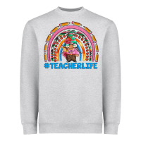 Heather Grey teacherlife and teacher gnome rainbow Heavyweight Sweatshirt - Artiststas