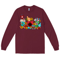 Burgundy Coffee And American Football Coffee Cups Long Sleeve Tee - FaDigitalArtStudio